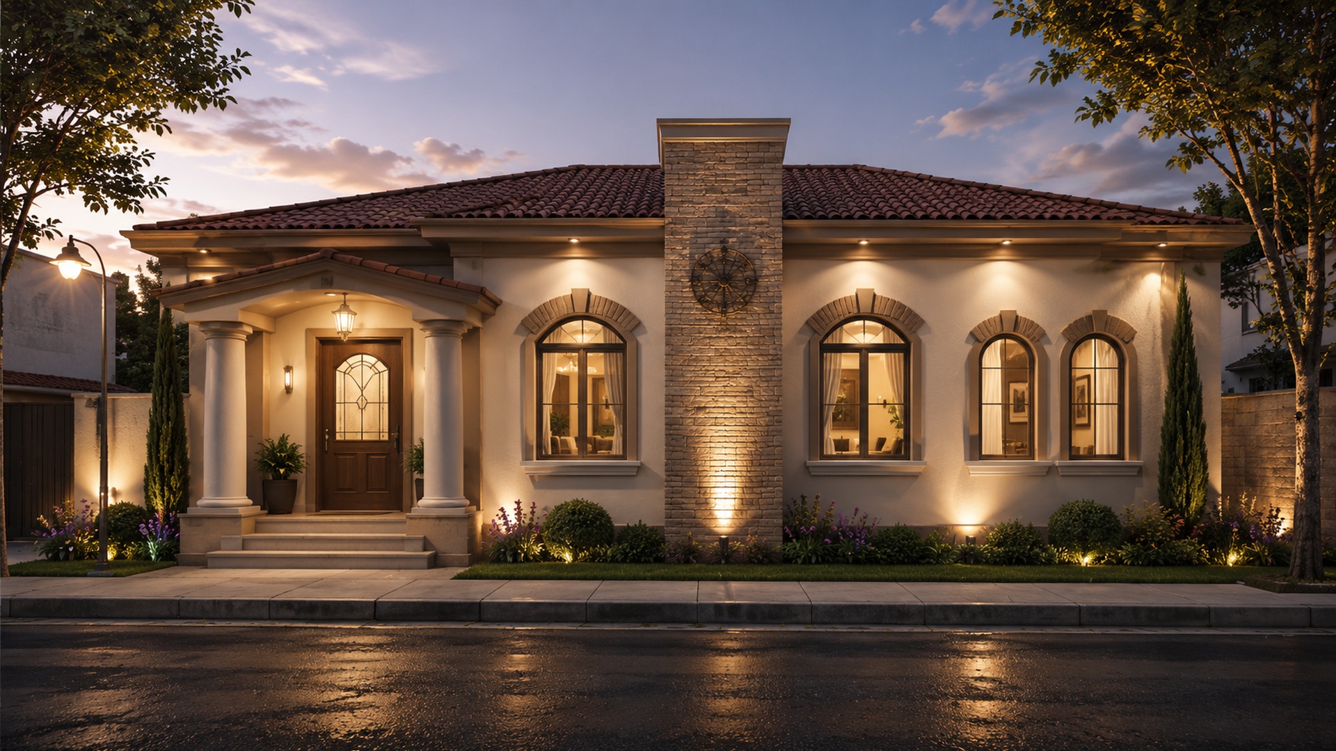 Architectural render of a single-story home coordinated by ACACIA in Baja California